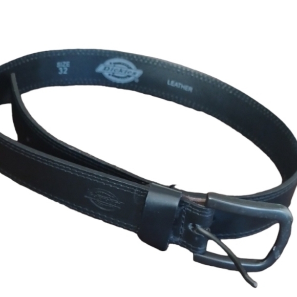 Dickies Genuine‎ Black Buckle Black Leather Size 32 - Picture 1 of 10